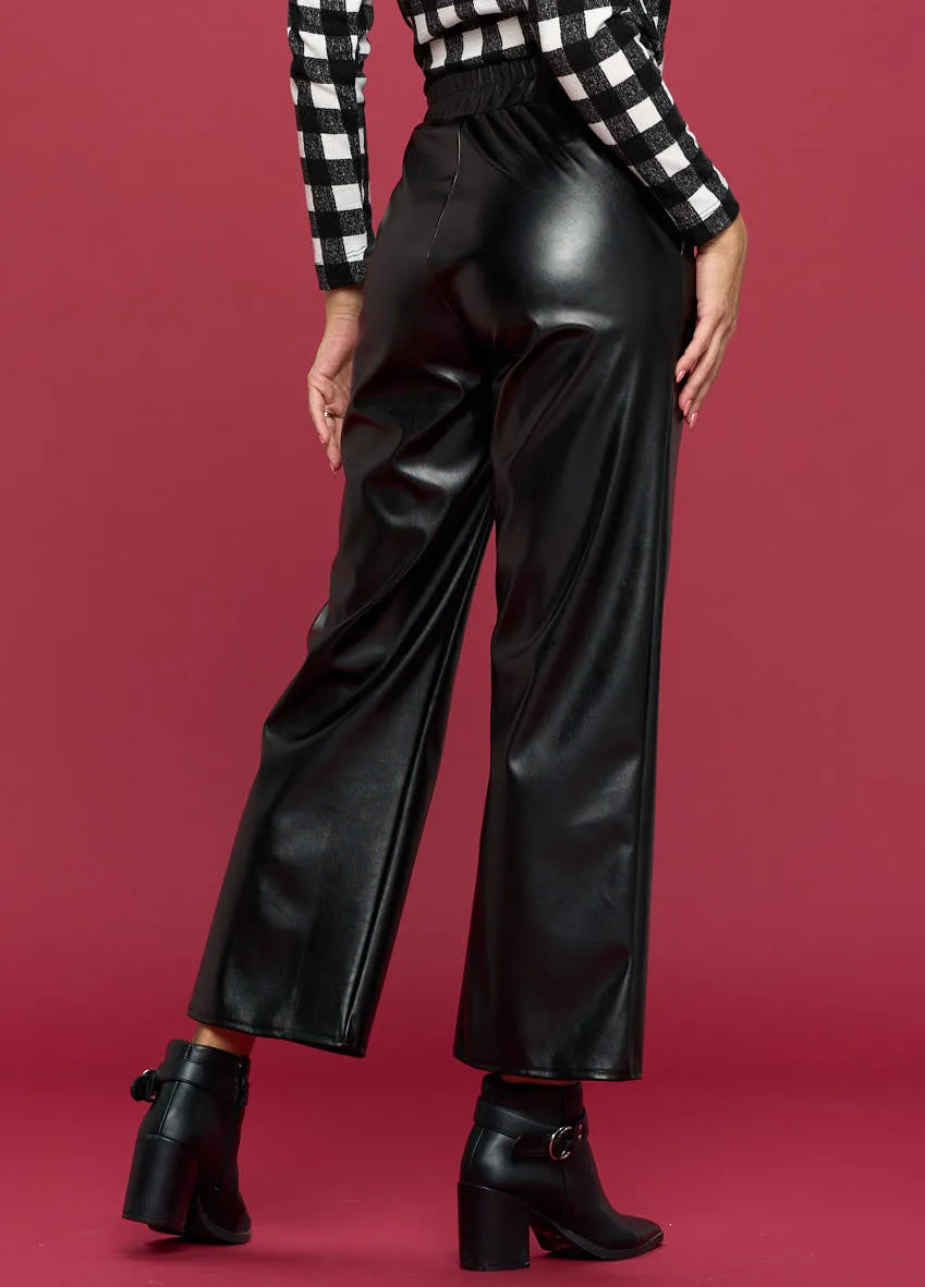 Faux Leather Straight Leg Pants