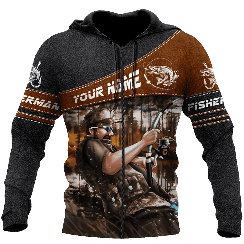 Fisherman Keep It Reel Lake Fishing Hoodie Zip Hoodie Shirts For Men