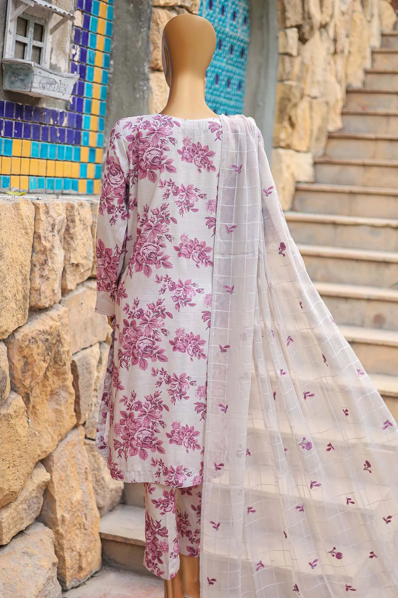 Floral Vibes By Hz Unstitched 3 Piece Raw Silk Collection'2024-FVRS-02