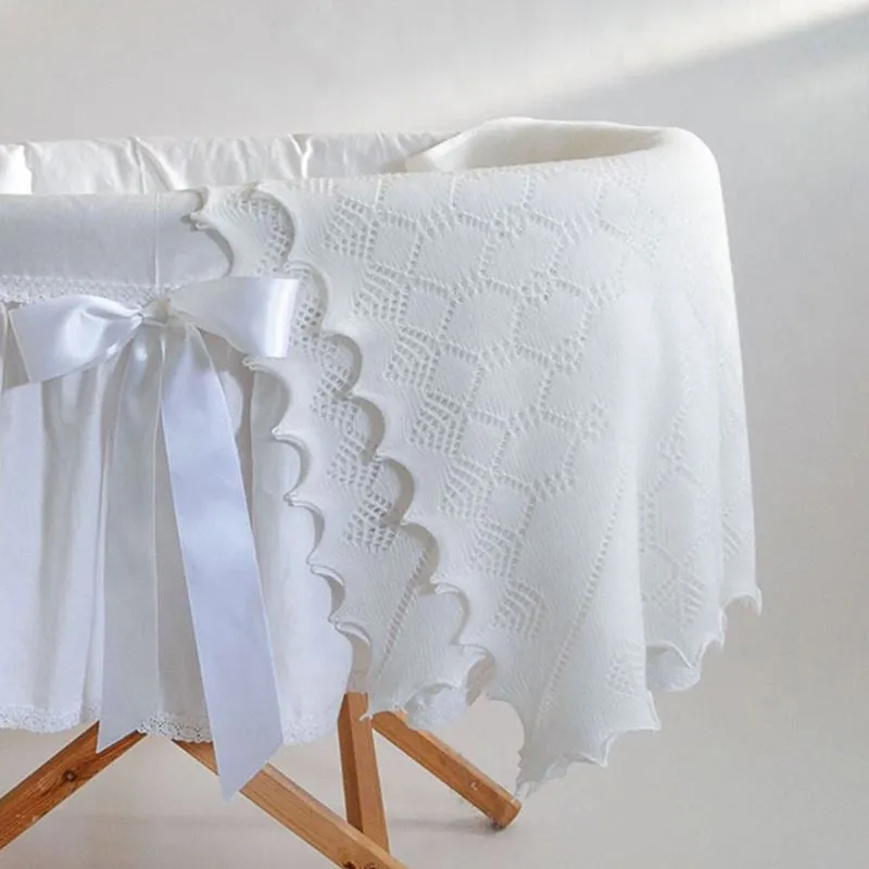 G.H.Hurt & Son Elegant Soft Wool Baby Shawl - Ivory White