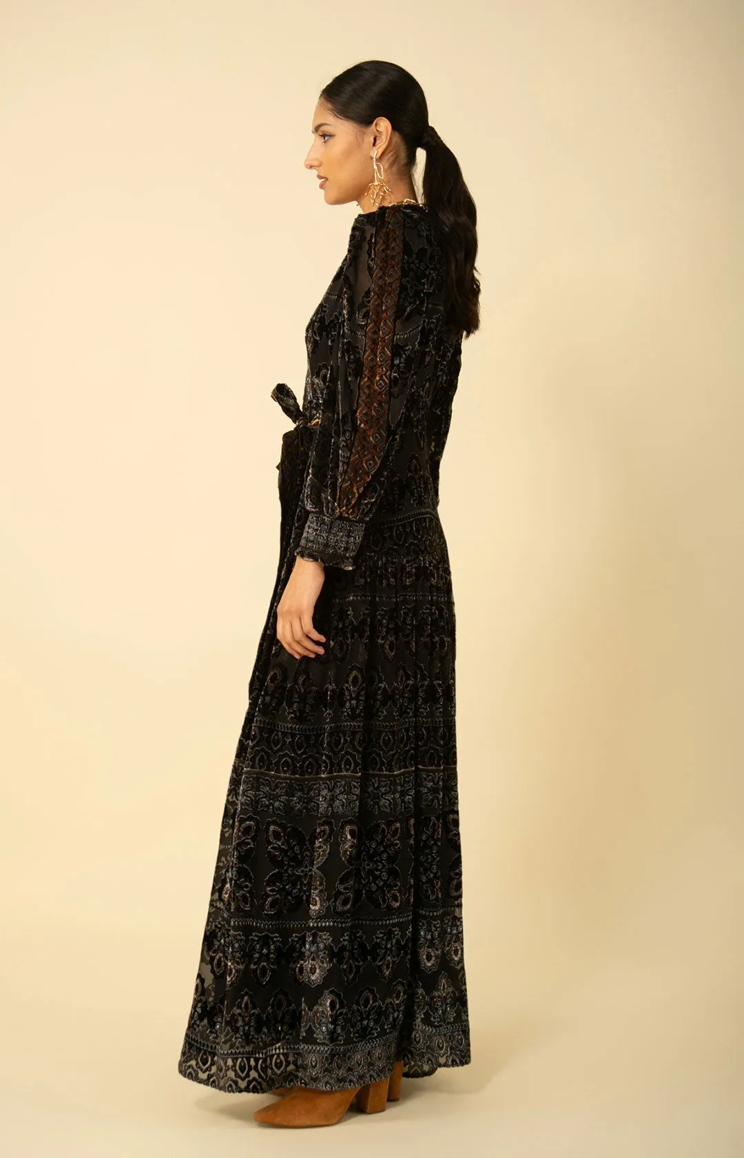 Gianna Velvet Burnout Maxi Dress