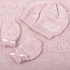 Gift Set Knitted Paw Wool 'Soft Pink'