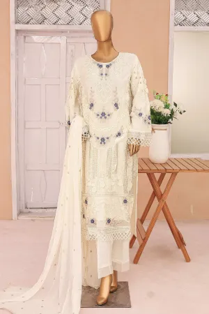 Gira By Bin Saeed Stitched 3 Piece Luxury Emb Chiffon Collection'2024-ZEFC-983-Off White