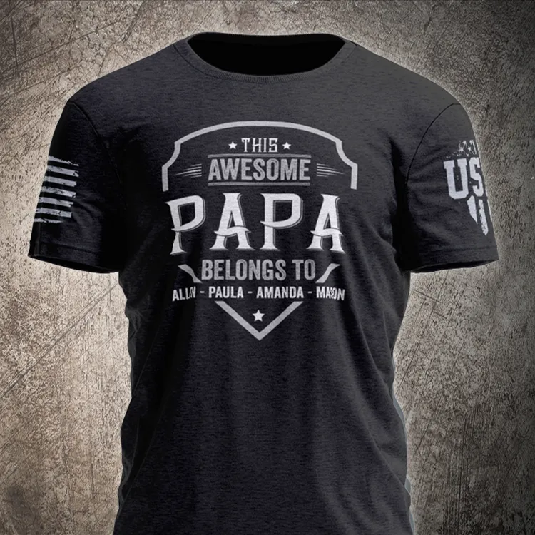 Grandpa Shirt, This awesome grandpa belongs to T-Shirt, Flag Shirt