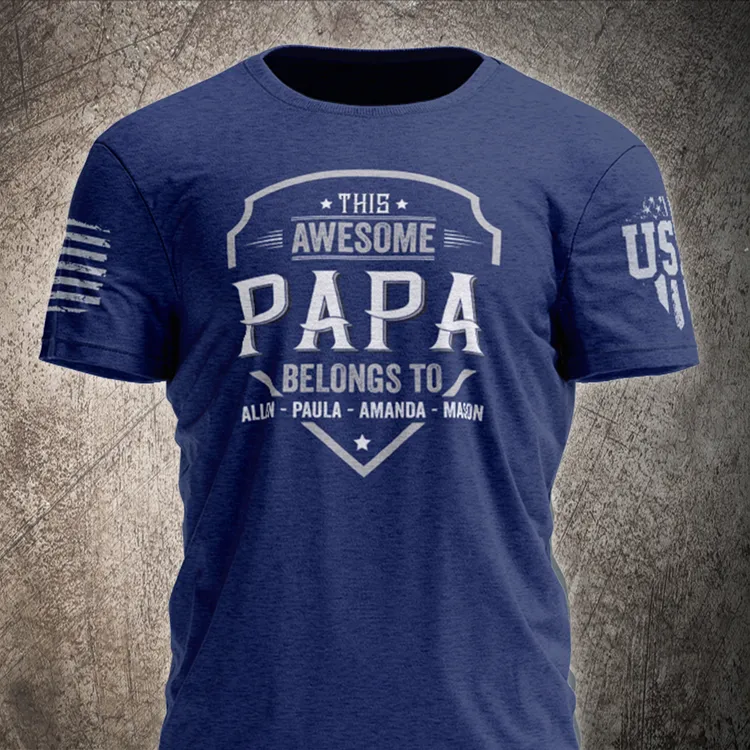 Grandpa Shirt, This awesome grandpa belongs to T-Shirt, Flag Shirt