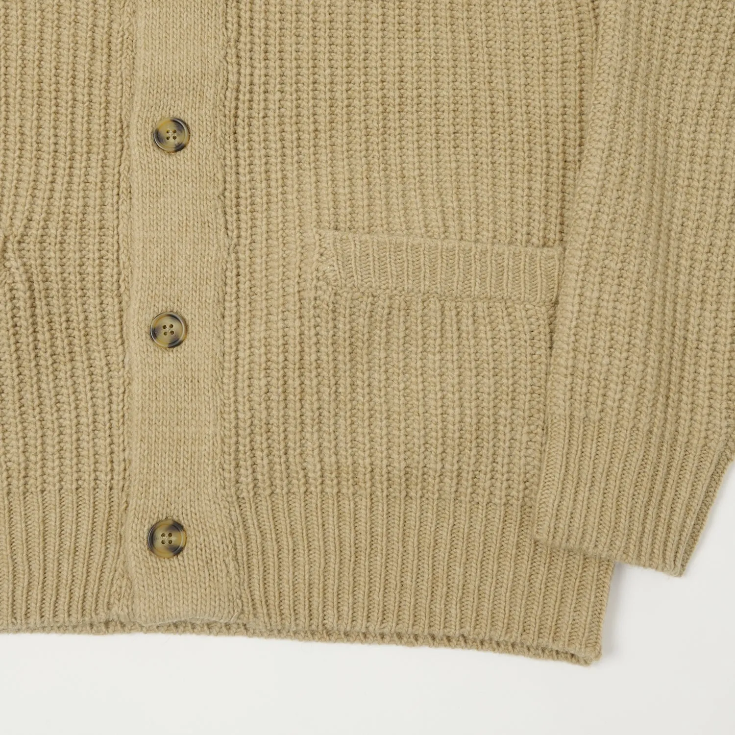 Hartford Wool Rib Cardigan - Camel