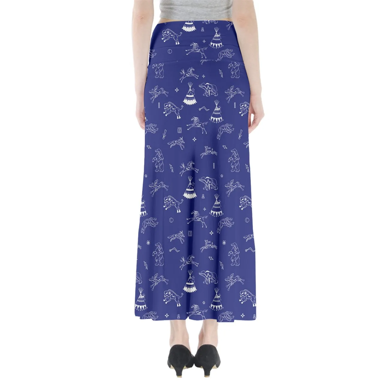 Ledger Dabbles Blue Full Length Maxi Skirt