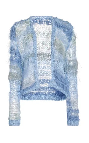 Light Blue Loose Hand Knit Cardigan