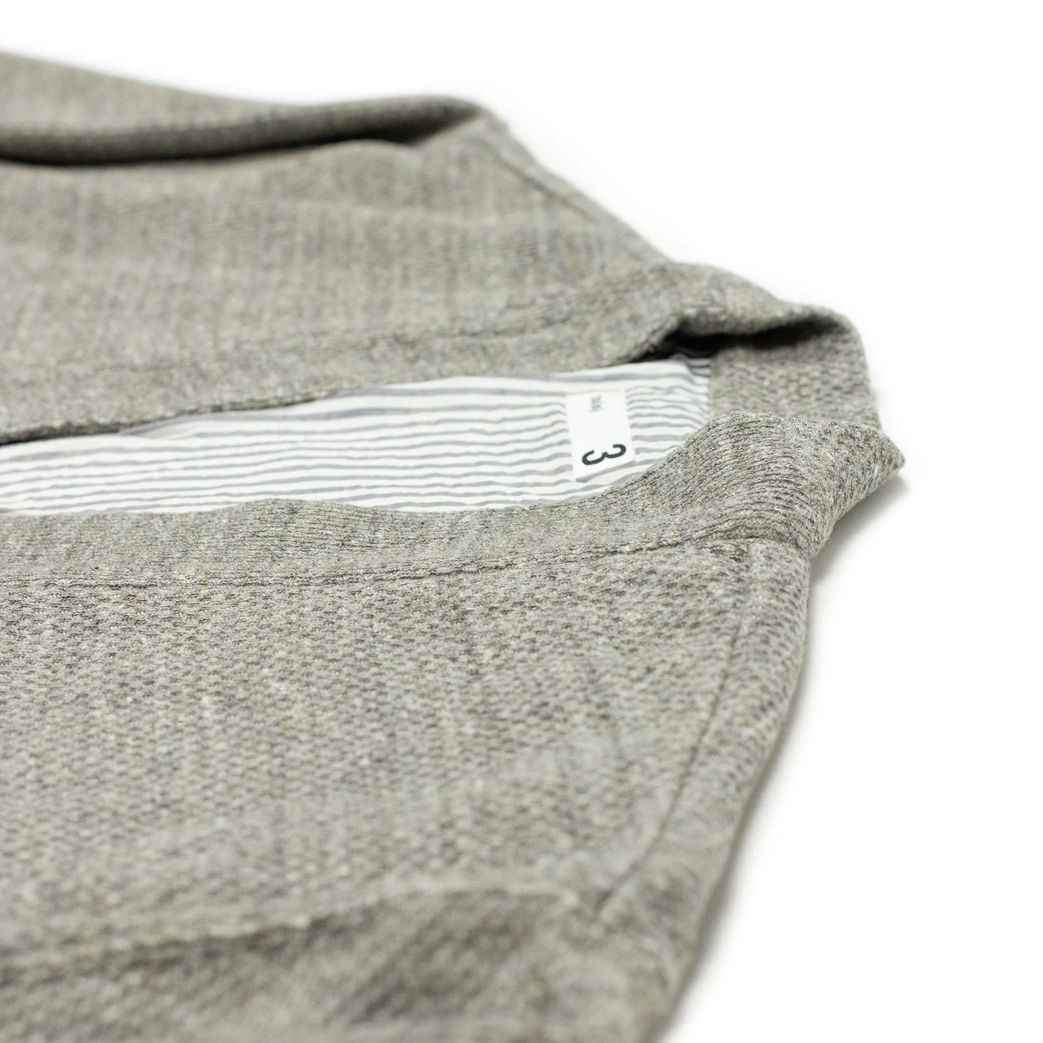 Lined easy cardigan in grey cotton honeycomb jersey