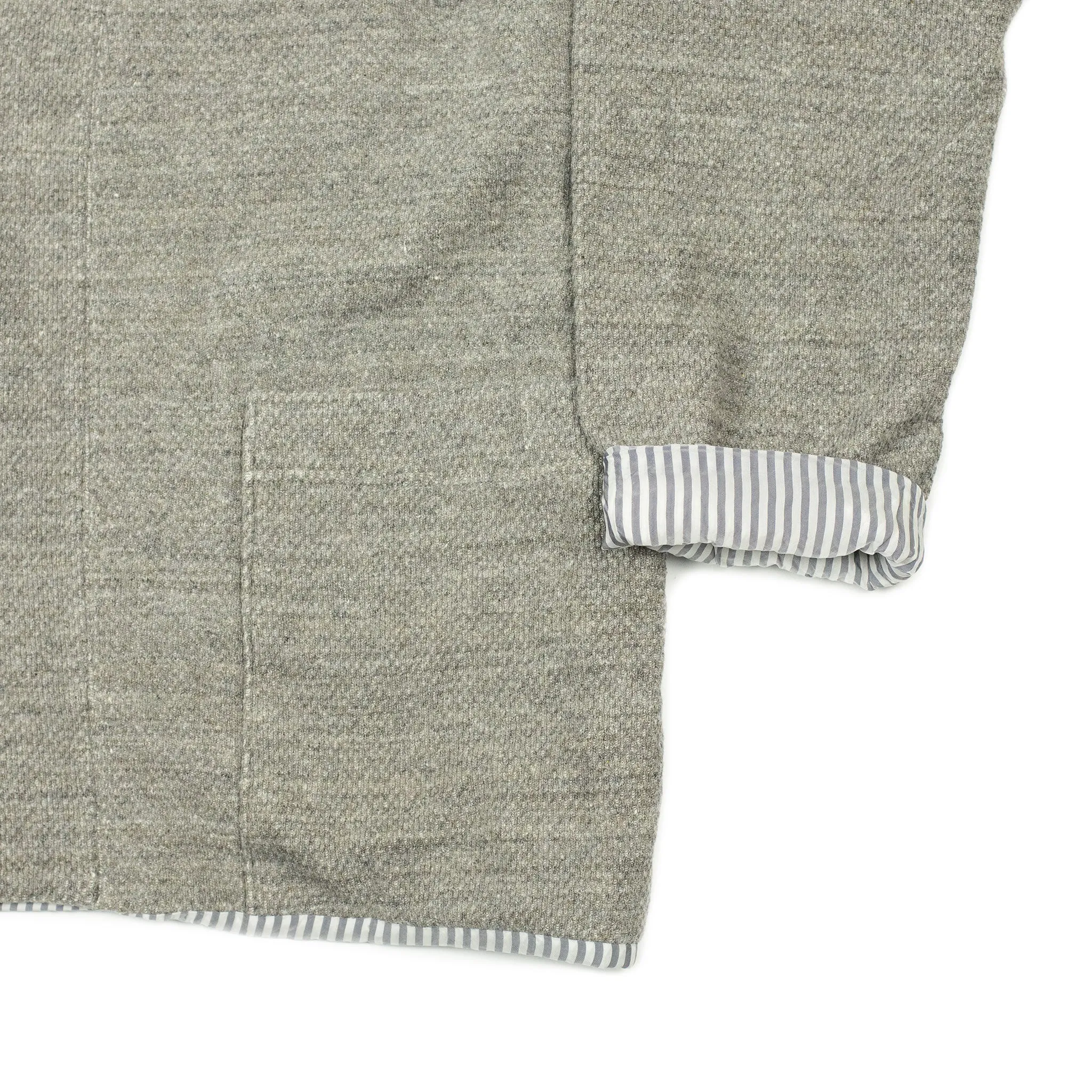 Lined easy cardigan in grey cotton honeycomb jersey