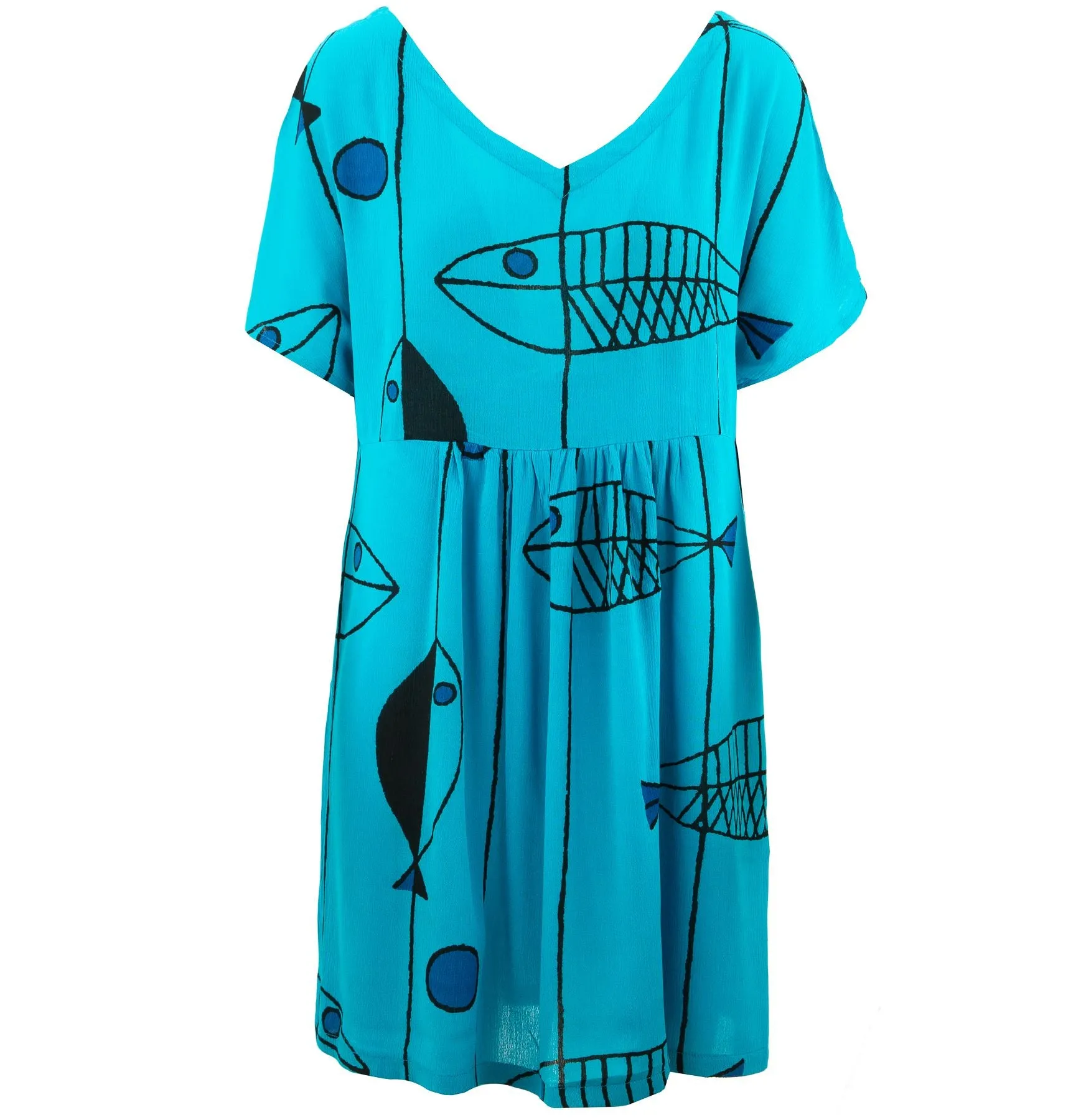 Lolo Short Shift Dress - Blue Fish