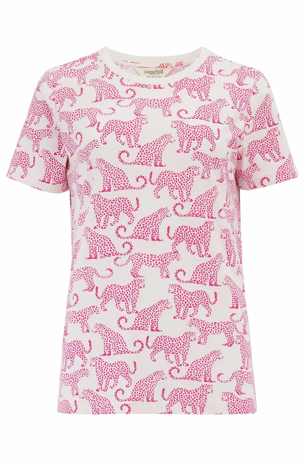 Maggie T-Shirt - Off-White/Pink, Leopards Spots