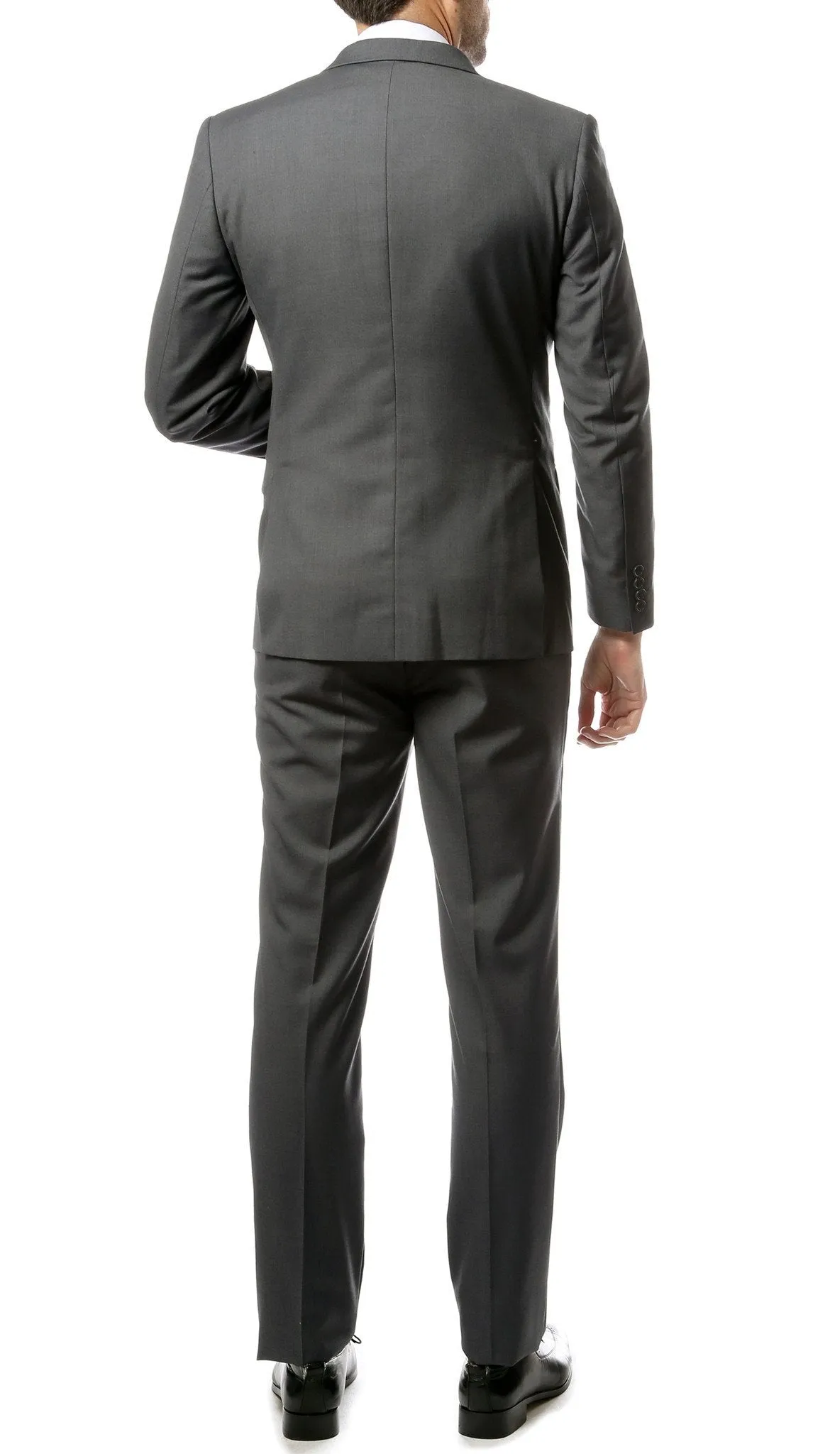 Mens 2 Piece 2 Button Slim Fit Heather Grey Zonettie Suit