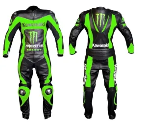 MONSTER NINJA MEN MOTORCYCLE LEATHER RACING SUIT