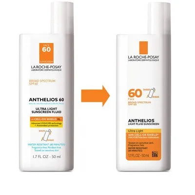 Open Box - La Roche-Posay Anthelios Sunscreen, Ultra-Light Fluid Face Sunscreen, Oxybenzone-Free Sunscreen Lotion - SPF 60 - 1.7 fl oz