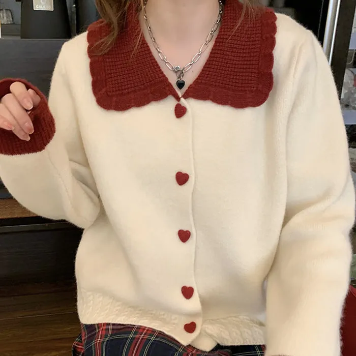 Preppy Collar Knit Cardigan