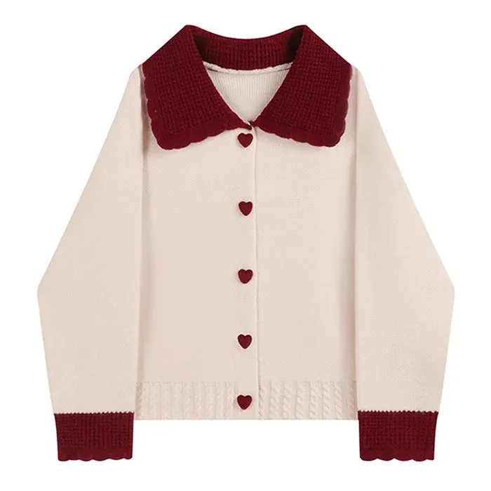 Preppy Collar Knit Cardigan