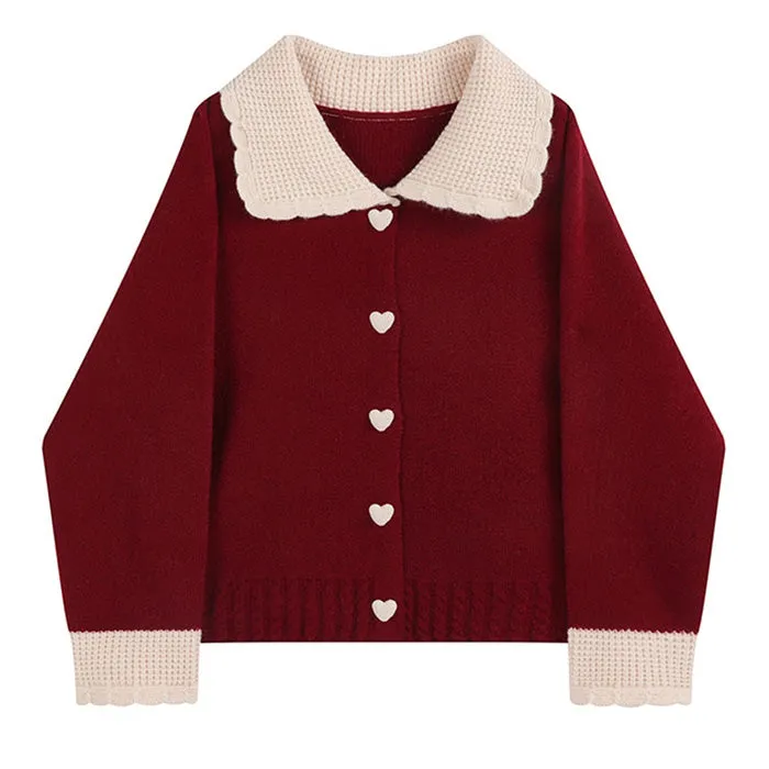 Preppy Collar Knit Cardigan