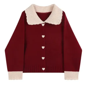 Preppy Collar Knit Cardigan