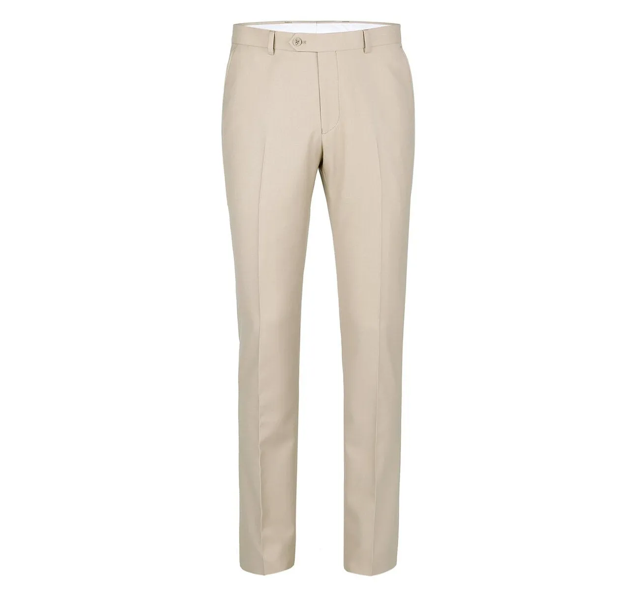 RENOIR Beige Slim Fit Flat Front Suit Separate Pants 201-3