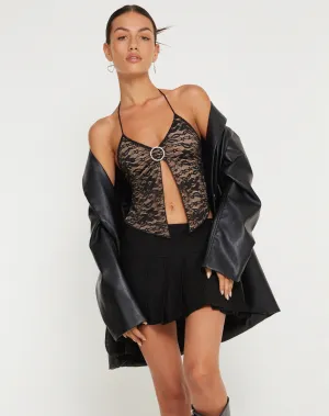 Shimala Butterfly Top in Lace Black