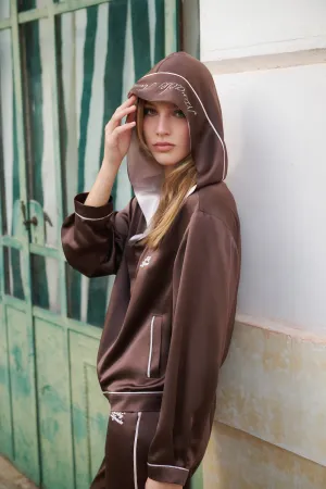 Silk Brown Two-tone Crystal Hoodie