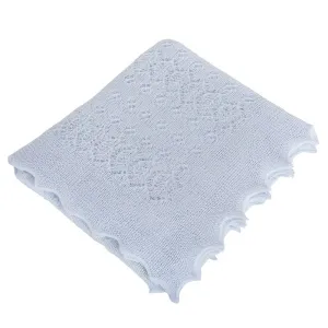 Soft Acrylic Lacy Blue Baby Shawl