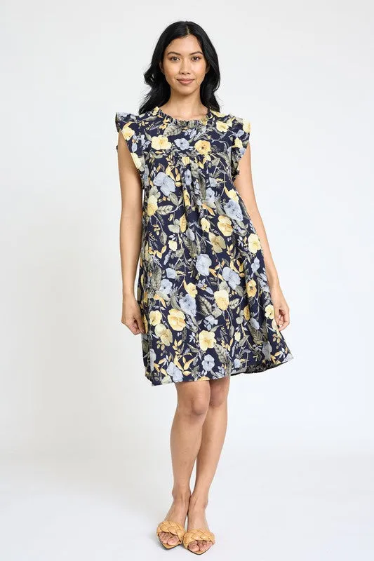 Spring Ruffle Hem Shift Dress