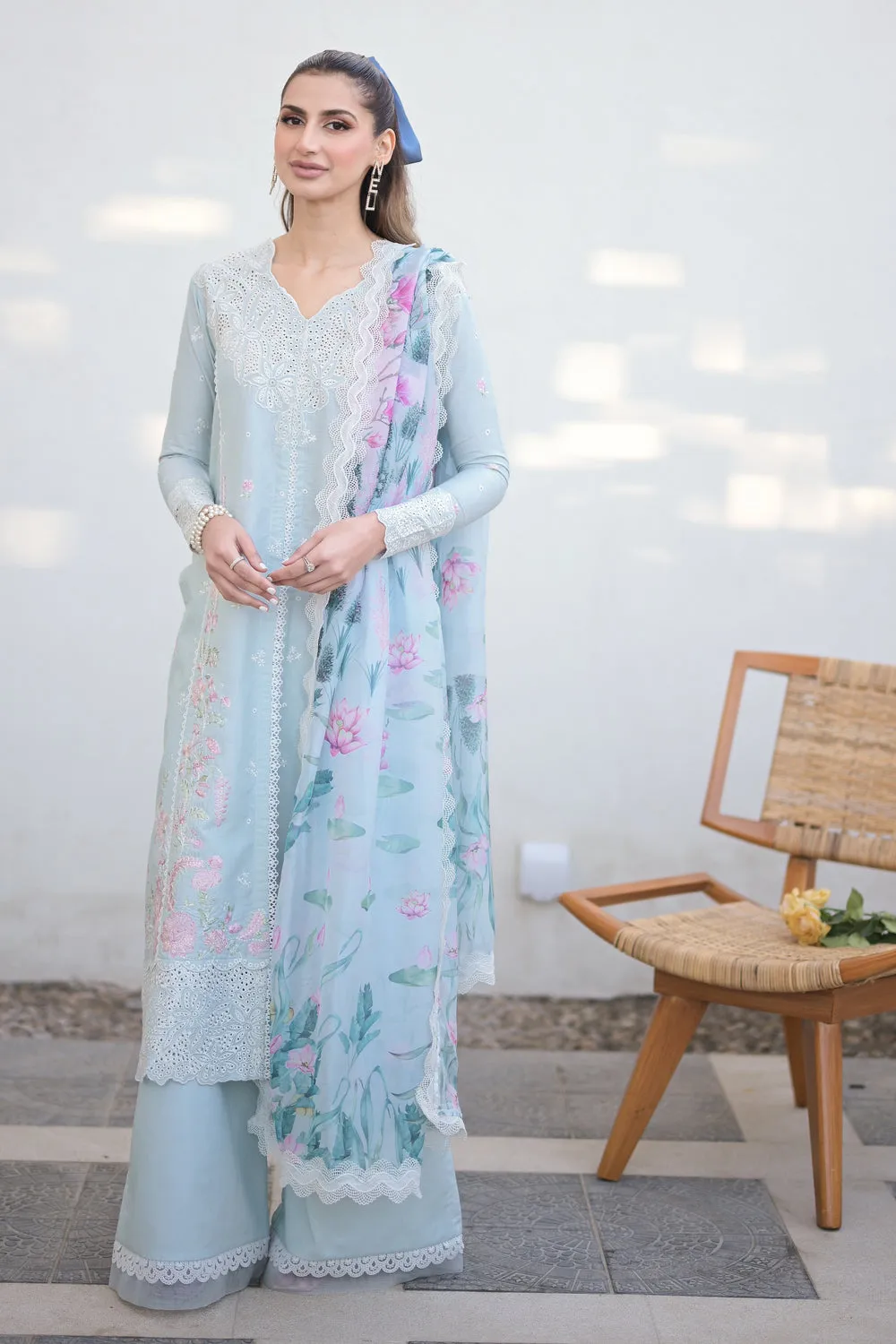 Summer Luxury Lawn '24 - Zahra (Ice Blue)