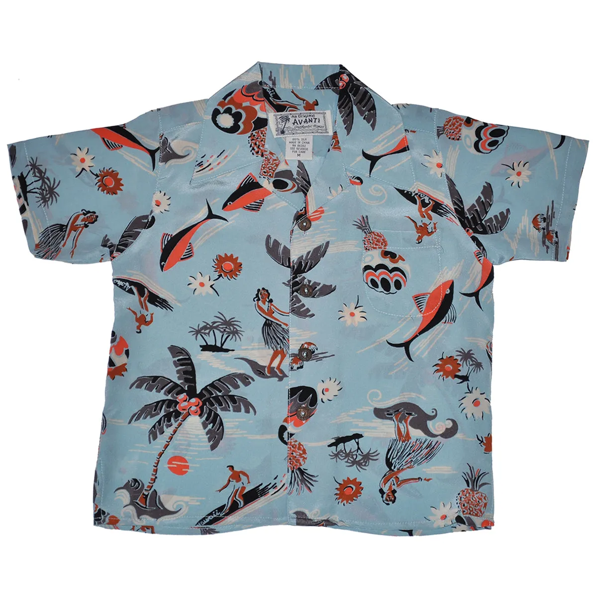 Surf N Hula (Boy's Shirt) - Blue