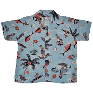 Surf N Hula (Boy's Shirt) - Blue