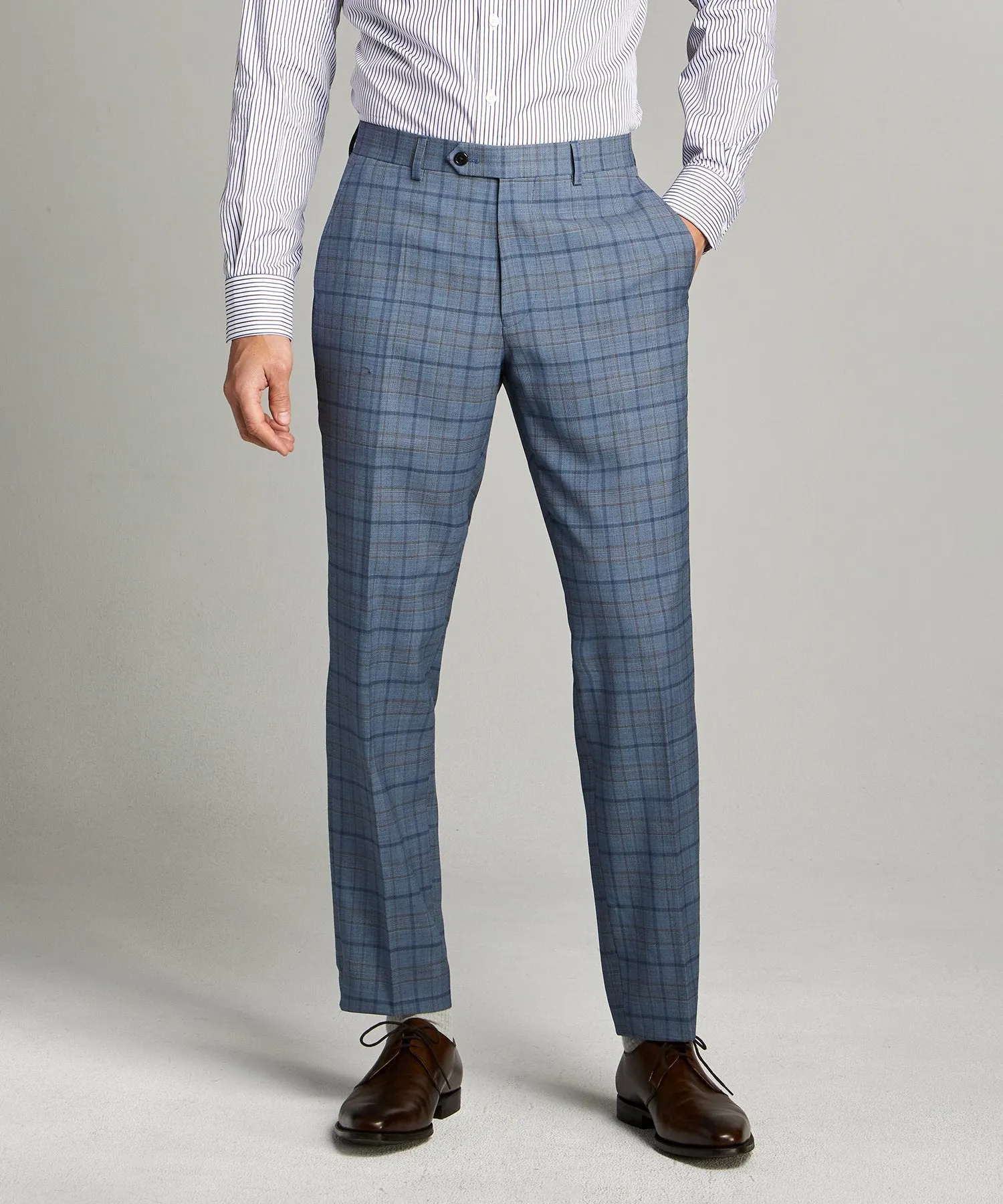 Sutton Wool Suit Trouser in Blue Check