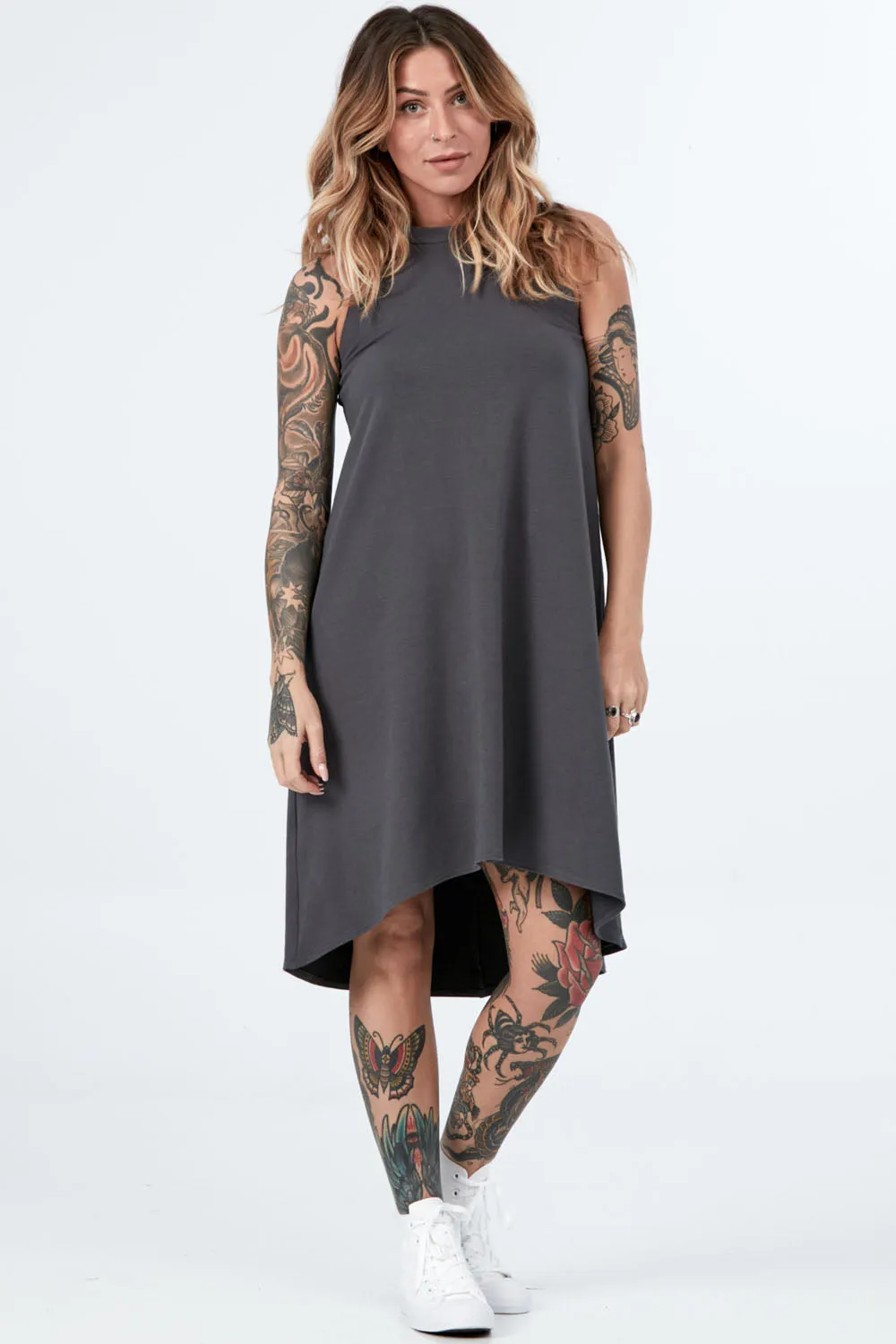 Tencel Mock Neck Sleeveless Julia Dress