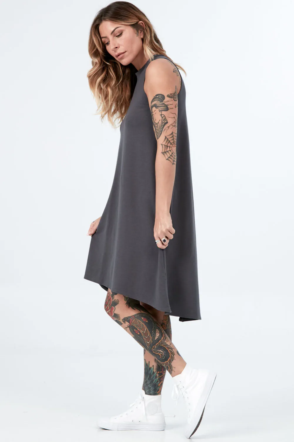 Tencel Mock Neck Sleeveless Julia Dress