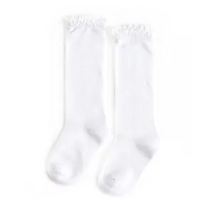 The Little Stocking Co - Knee High Socks - White Lace