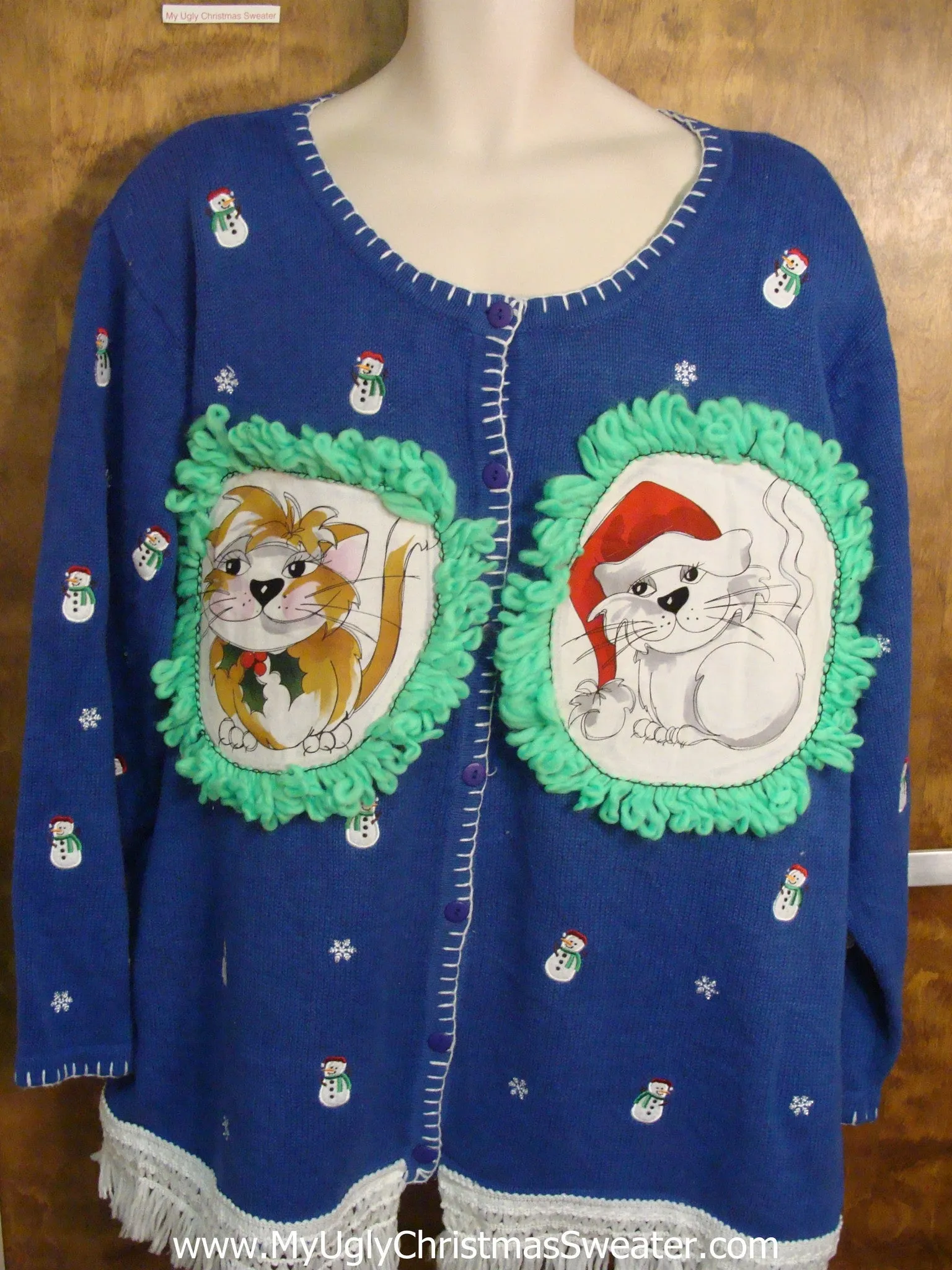 Tiny Little Snowmen Cat Christmas Sweater