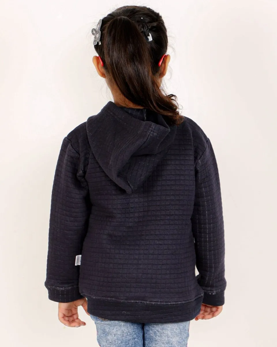 True Navy Quilted Kids Unisex Zipper Jacket