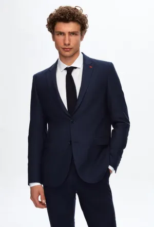 Twn Slim Fit Navy Blue Dobby Suit