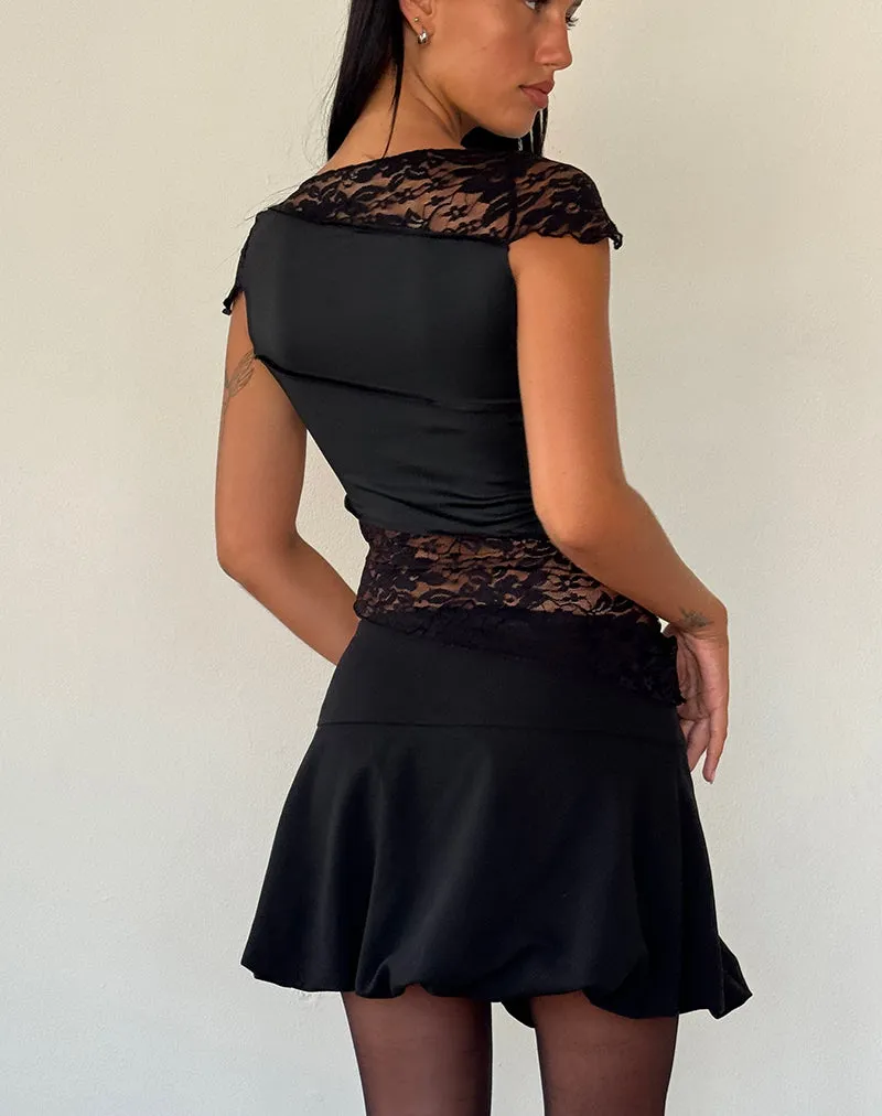 Weasly Lace Top in Slinky Black