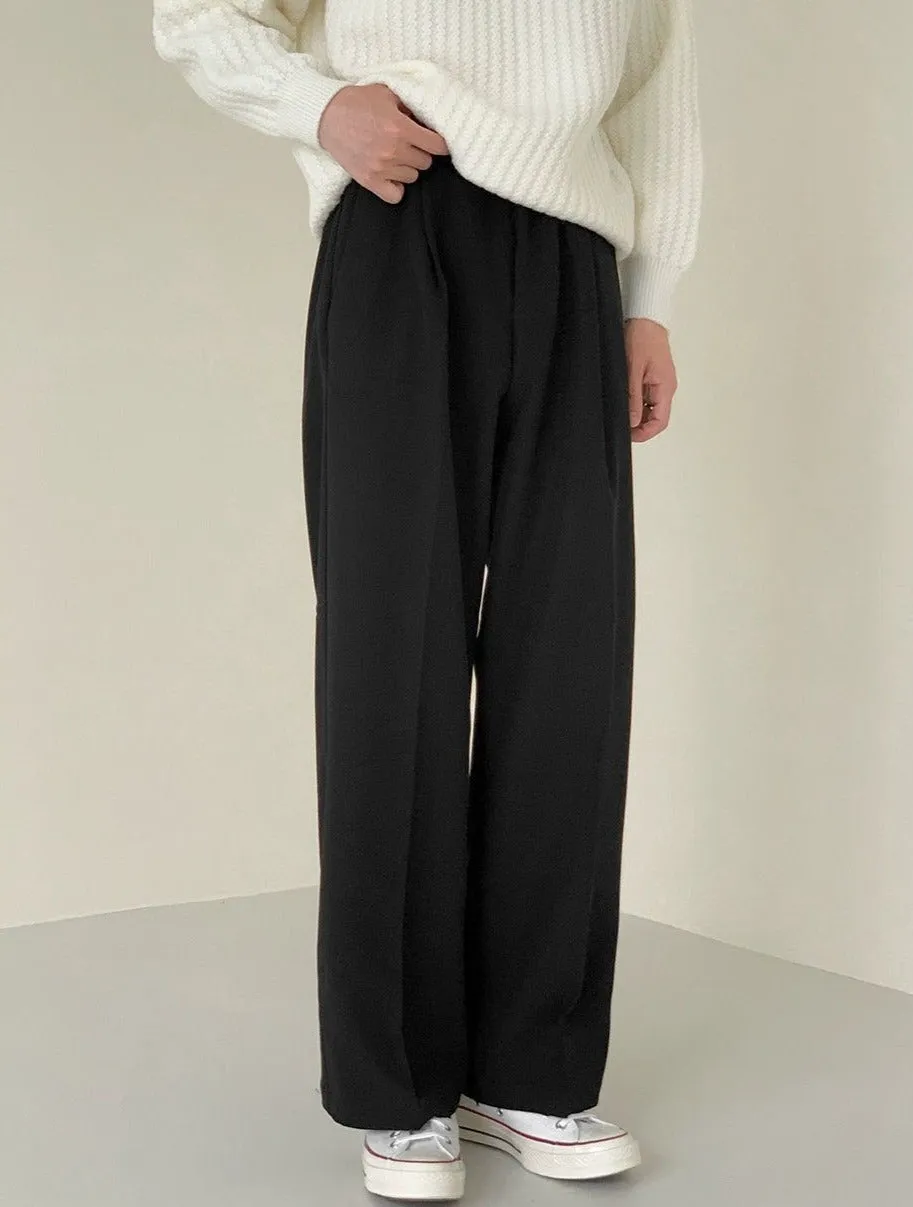 Zhou Pleated Straight Leg Pants