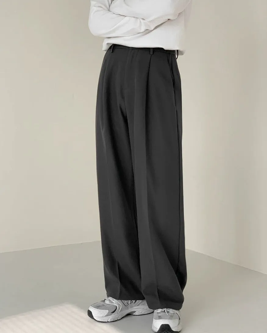 Zhou Pleated Straight Leg Pants