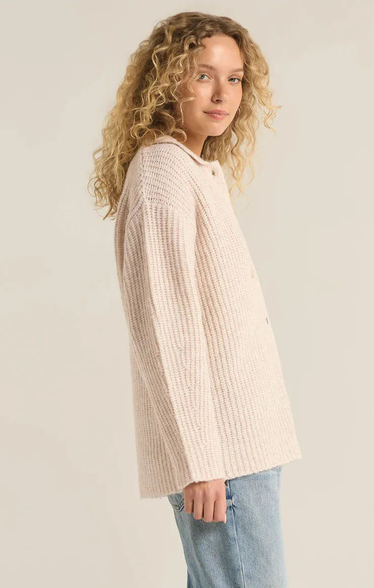 ZSU Lennie Button Up Cardigan Sweater in Oatmeal